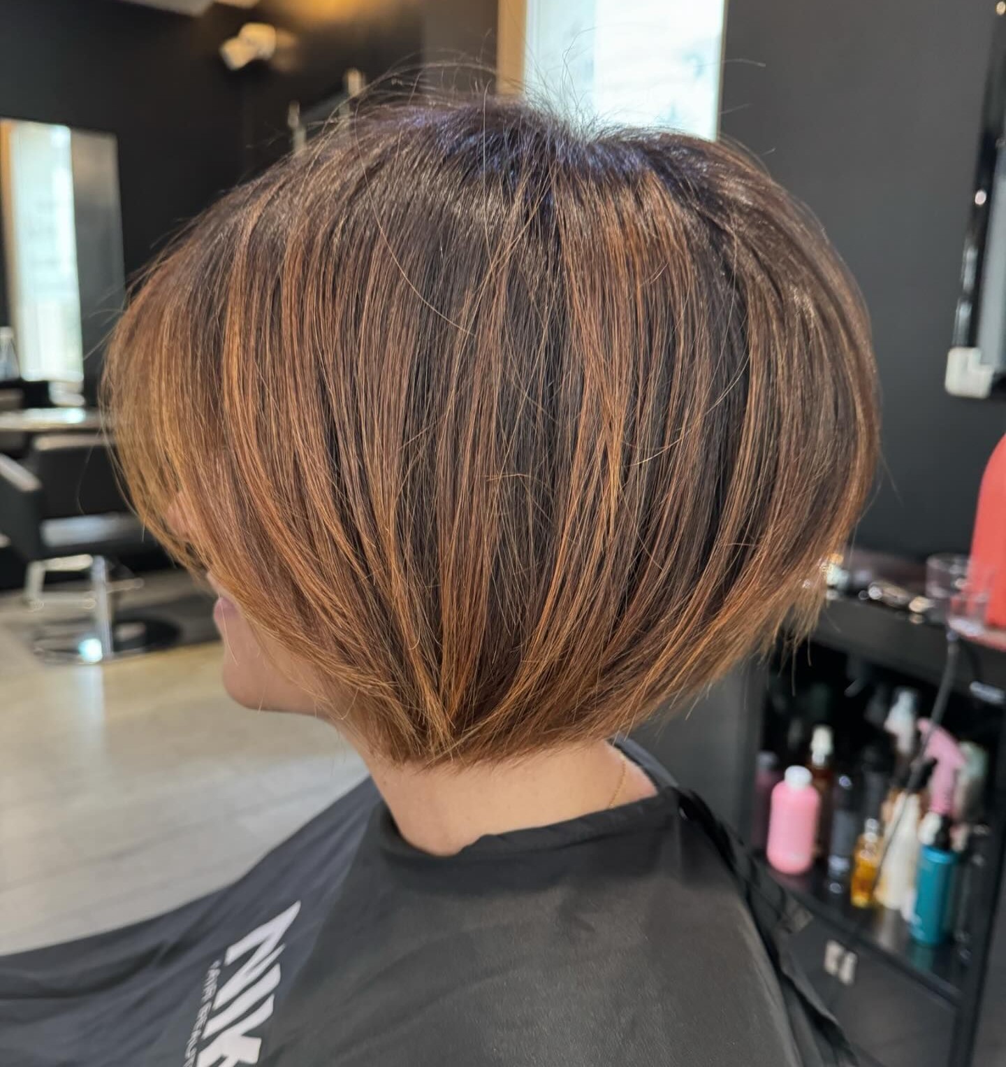 Stacked Bob with Burnt Caramel Balayage